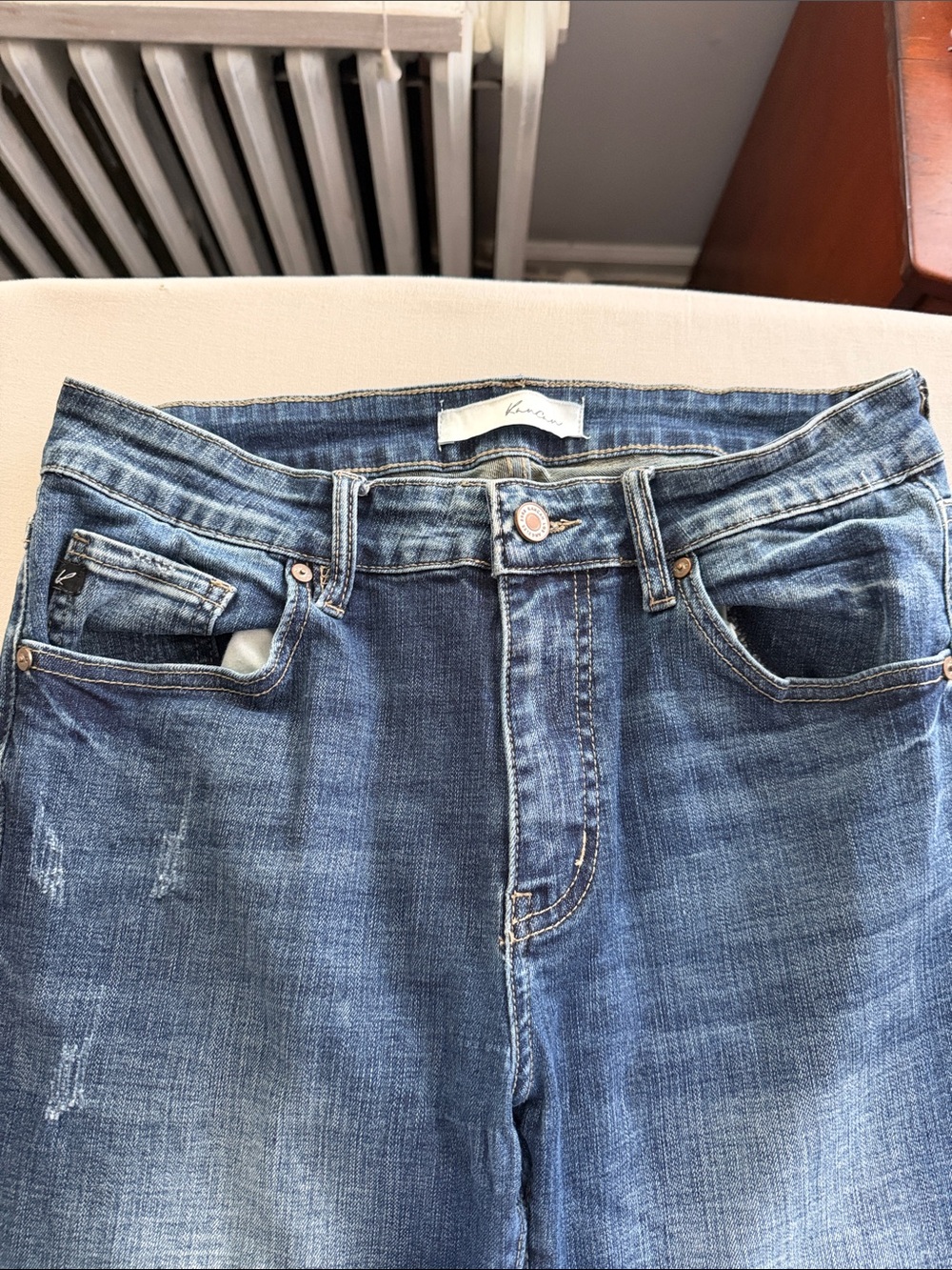KanCan Women's Mid Blue High Rise Jeans